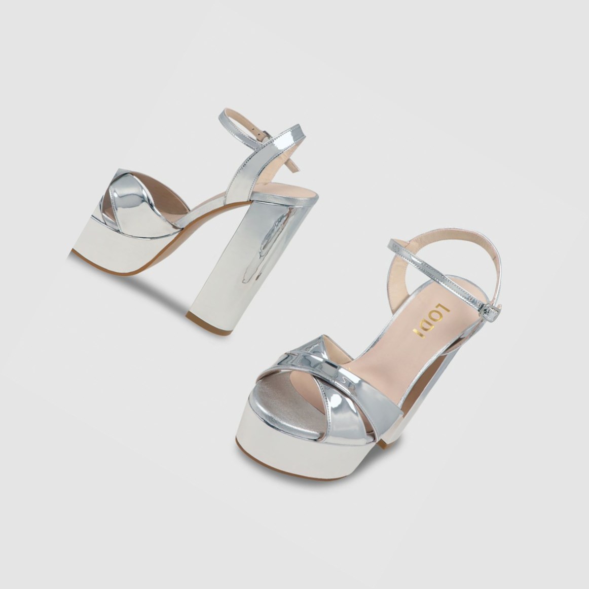 Lodi Xemba Mirror Sandalen Damen Silber | ECSXVO-035